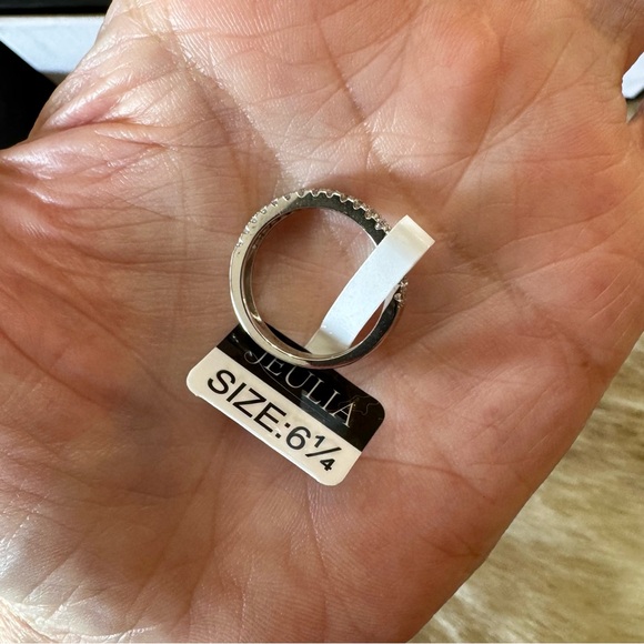 NWT 925 sterling silver 2 row anniversary band / ring 5.75 - Picture 3 of 12